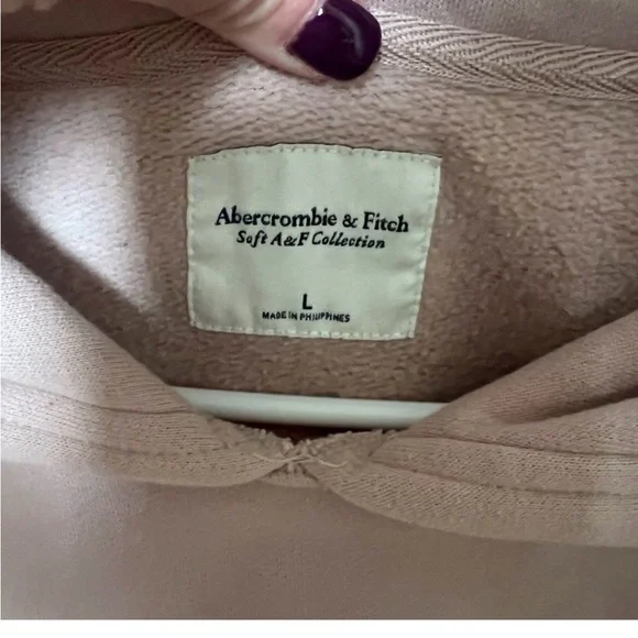 Abercrombie & Fitch Light Pink cropped hood sweatshirt - Picture 2 of 5